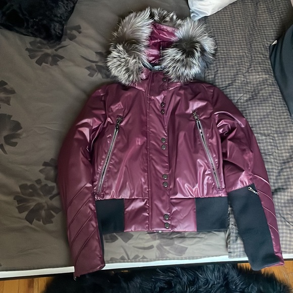 Spyder Bella genuine fox fur trim waterproof down ski jacket - Picture 5 of 14